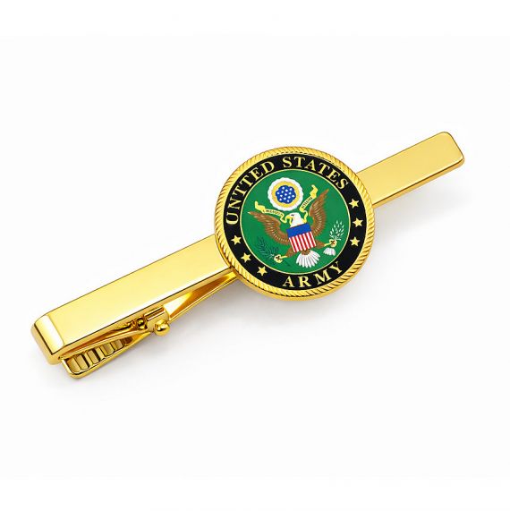 Gold United States Army soft enamel tie clip